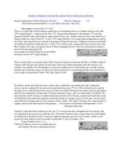 Peter Francisco W11021 - Southern Campaign American Revolution