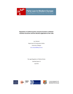 Regulations of political parties and party functions in Malawi