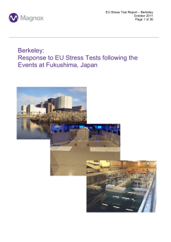 Berkeley: Response to EU Stress Tests following the Events at