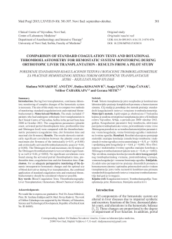 comparison of standard coagulation tests and rotational
