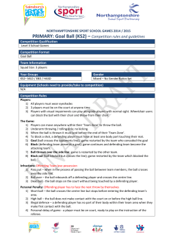 PRIMARY: Goal Ball (KS2) &ndash; Competition rules and guidelines