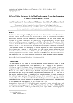 Effect of Molar Ratio and Resin Modification on the Protection