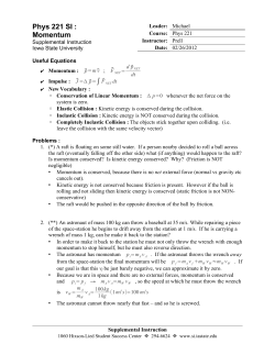 Momentum Worksheet (Solution)