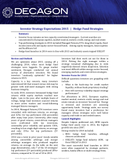 Investor Strategy Expectations 2015 | Hedge Fund Strategies