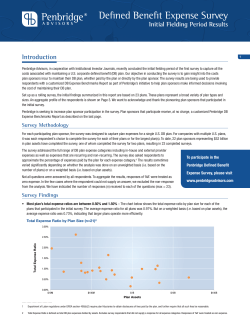 Defined Benefit Expense Survey