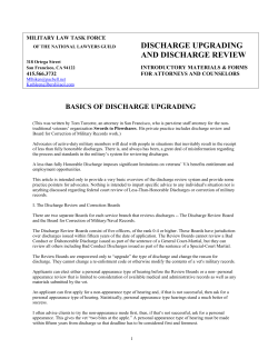 discharge upgrading and discharge review
