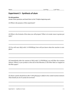 Experiment 3 &middot;∙ Synthesis of alum