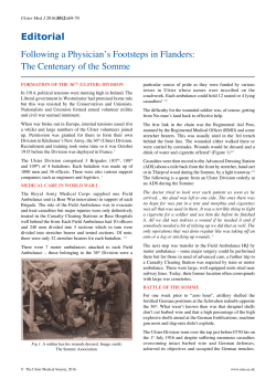 The Centenary of the Somme