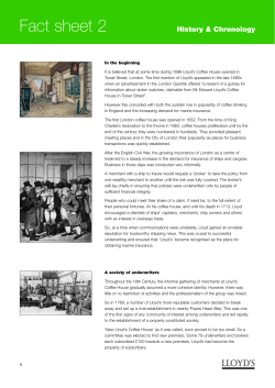 Fact Sheet 2 - Lloyd`s of London