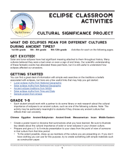ECLIPSE CLASSROOM ACTIVITIES