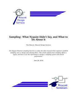 Sampling: What Nyquist Didn`t Say, and What to Do About It