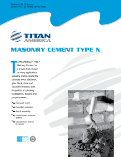 MASONRY CeMeNt tYpe N