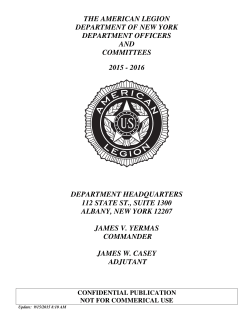 DEPT of NY Directory - The American Legion Department of New York