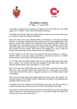 Battle of Jutland - Corby Borough Council