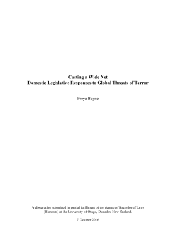 Casting a Wide Net Domestic Legislative Responses to Global