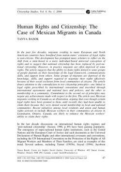 Human Rights and Citizenship: The Case of Mexican Migrants in
