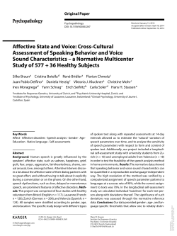 Affective State and Voice