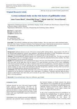A cross sectional study on the risk factors of gallbladder stone