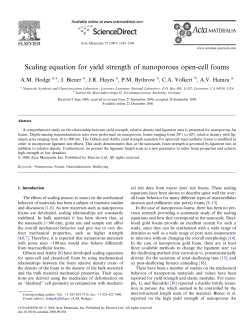 Scaling equation for yield strength of nanoporous open