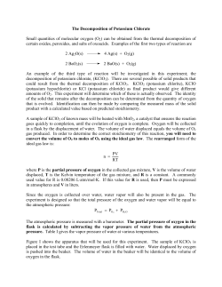 The Decomposition Of Potassium Chlorate