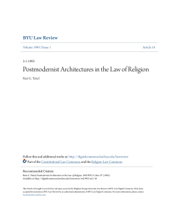 Postmodernist Architectures in the Law of Religion