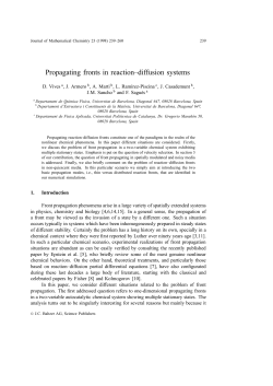 Propagating fronts in reaction&ndash;diffusion systems