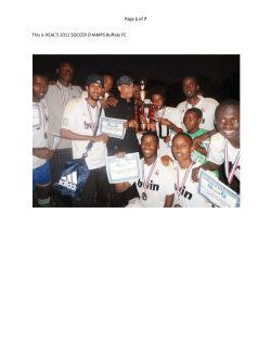 Page 1 of 7 This is HEAL`S 2011 SOCCER CHAMPS Buffalo FC