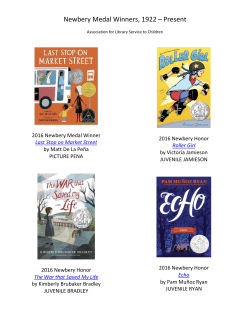 Newbery Medal Winners, 1922 &ndash; Present