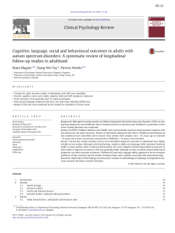 Cognitive, language, social and behavioural outcomes in adults with