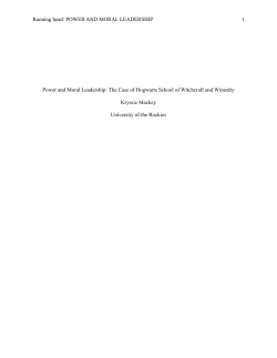 Power and Moral Leadership: The Case of Hogwarts School of