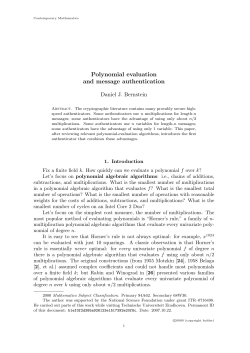 Polynomial evaluation and message authentication