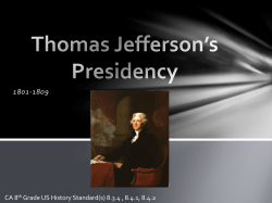 Thomas Jefferson`s Presidency