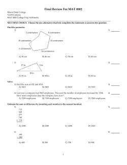 MAT 0002 Review for Final