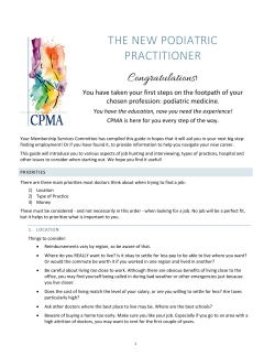 For the New Podiatric Practitioner
