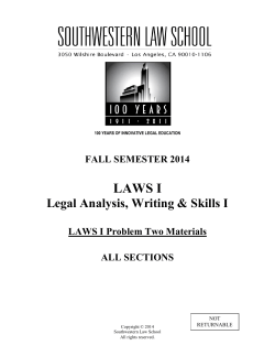 LAWS I - Legal Writing Institute