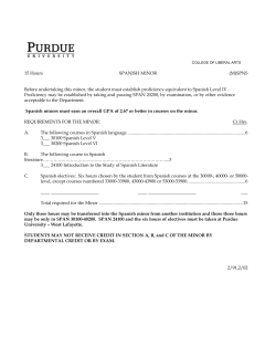 spanish minor - Purdue College of Liberal Arts