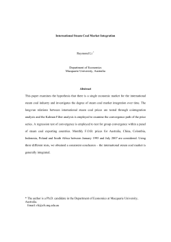 International Steam Coal Market Integration Raymond Li