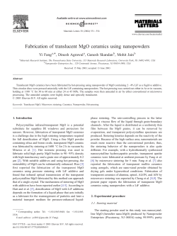 Fabrication of translucent MgO ceramics using nanopowders