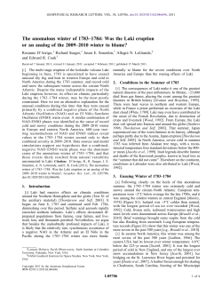 The anomalous winter of 1783&ndash;1784 - Lamont