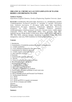 Organical Chemicals as Contaminants of Water Bodies