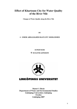 Effect of Khartoum City for Water Quality of the River Nile