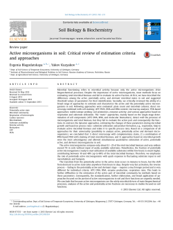 Active microorganisms in soil: Critical review of estimation