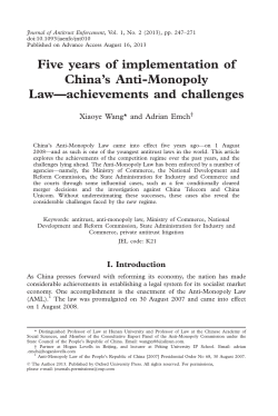 Five years of implementation of China`s Anti
