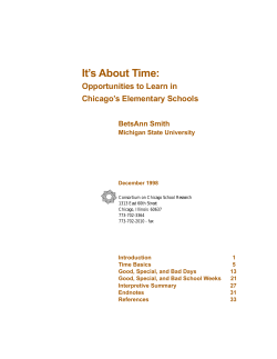 It`s About Time - UChicago Consortium on School Research