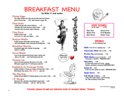 breakfast menu - Wishbone North