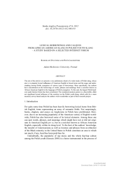 Lexical Borrowings and Calques From African American Slang in