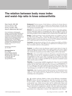 The relation between body mass index and waist&ndash;hip ratio in knee