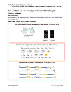 Can I partition one- and two-digit numbers in