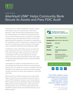 Case Study Bank of New Glarus Case Study Bank of