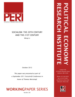 Socialism: The 20th Century and the 21st Century